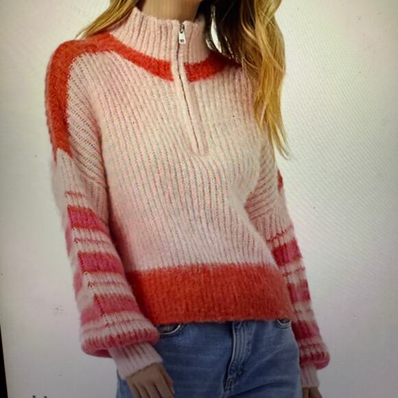 NWT French Connection Nika Half Zip Sweater Wool Blend Size S - Picture 1 of 13